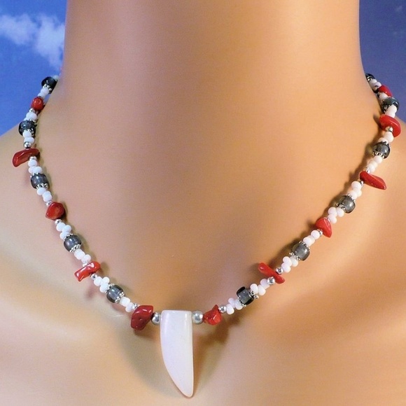 Jewelry by Scotti Jewelry - Red White Blue Gemstone Necklace Jewelry by Scotti Jewelry - Red White Blue Gemstone Necklace